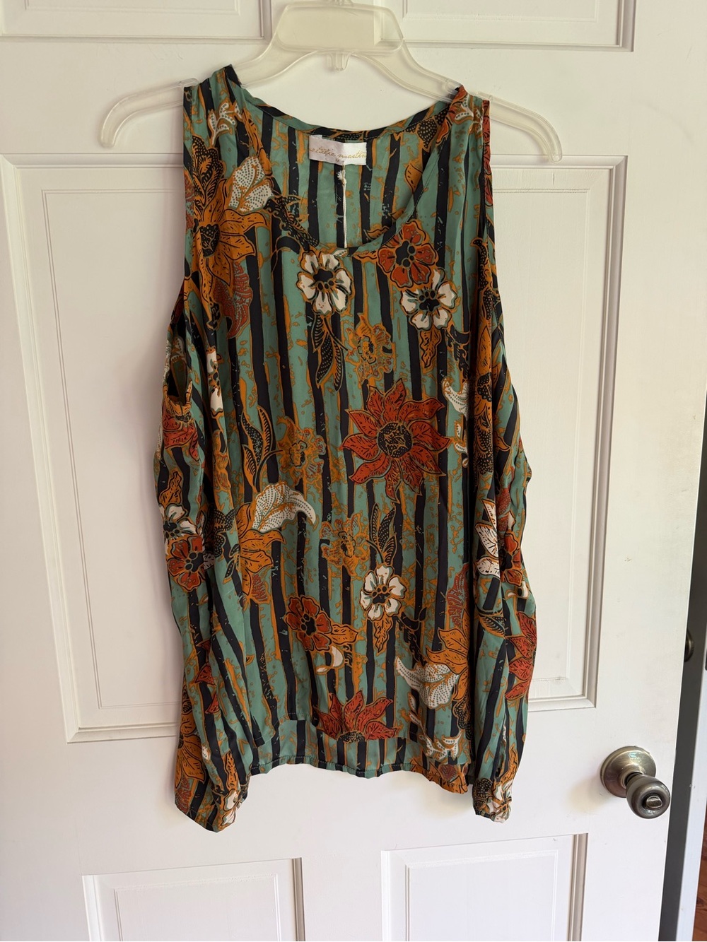 Natalie Martin  Ariana Floral Striped  Silk Top